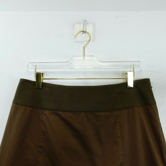 REISS Cotton Army Green Mini Pencil Skirt 6 SMALL Formal High Waisted Stretch - Picture 4 of 10